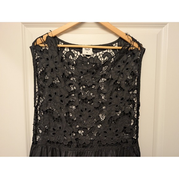 Tach Chacarita Midi Dress Black Lace 100% Linen Size XL Summer Resort Wear *READ - Picture 4 of 9